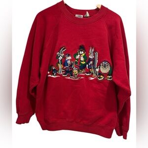 Vintage 80s 90s Acme Clothing Looney Tunes Embroidered Crewneck Sweatshirt - L